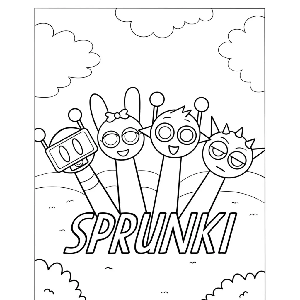 Sprunki11 para colorear para niño de 4 años