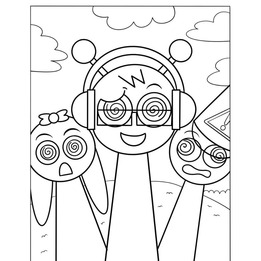 Sprunki3 para colorear para niño de 2 años