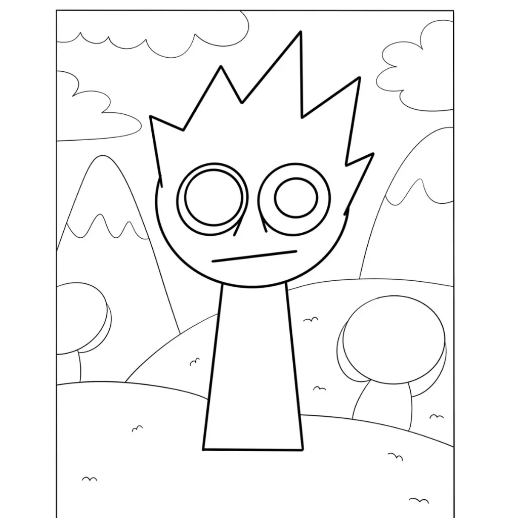 Sprunki7 para colorear gratis para imprimir