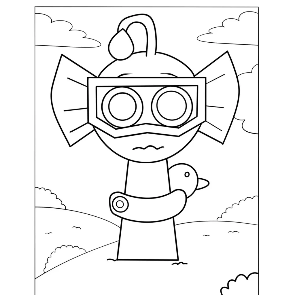 Sprunki9 para colorear para imprimir para niño de 2 años