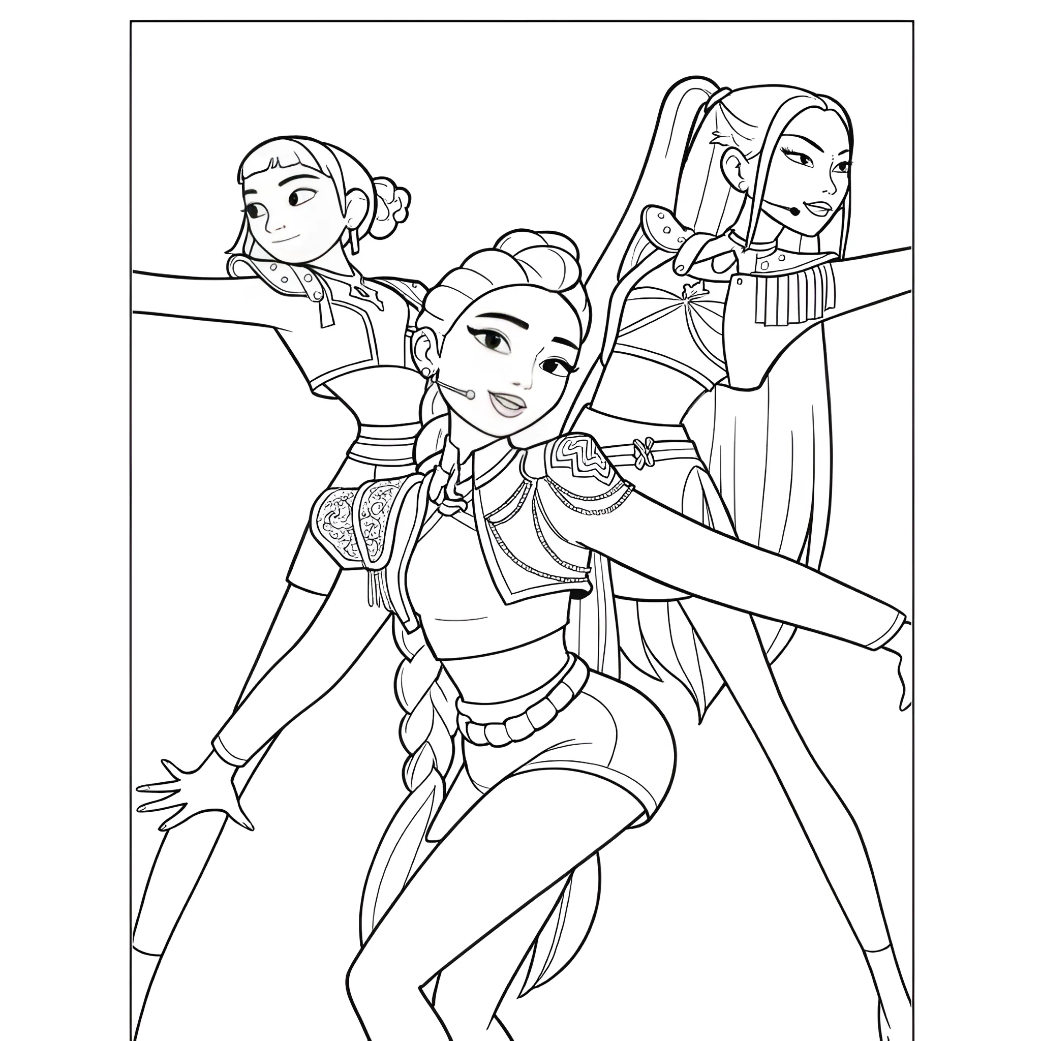 KPop Demon Hunters6 para colorear para imprimir pdf gratis