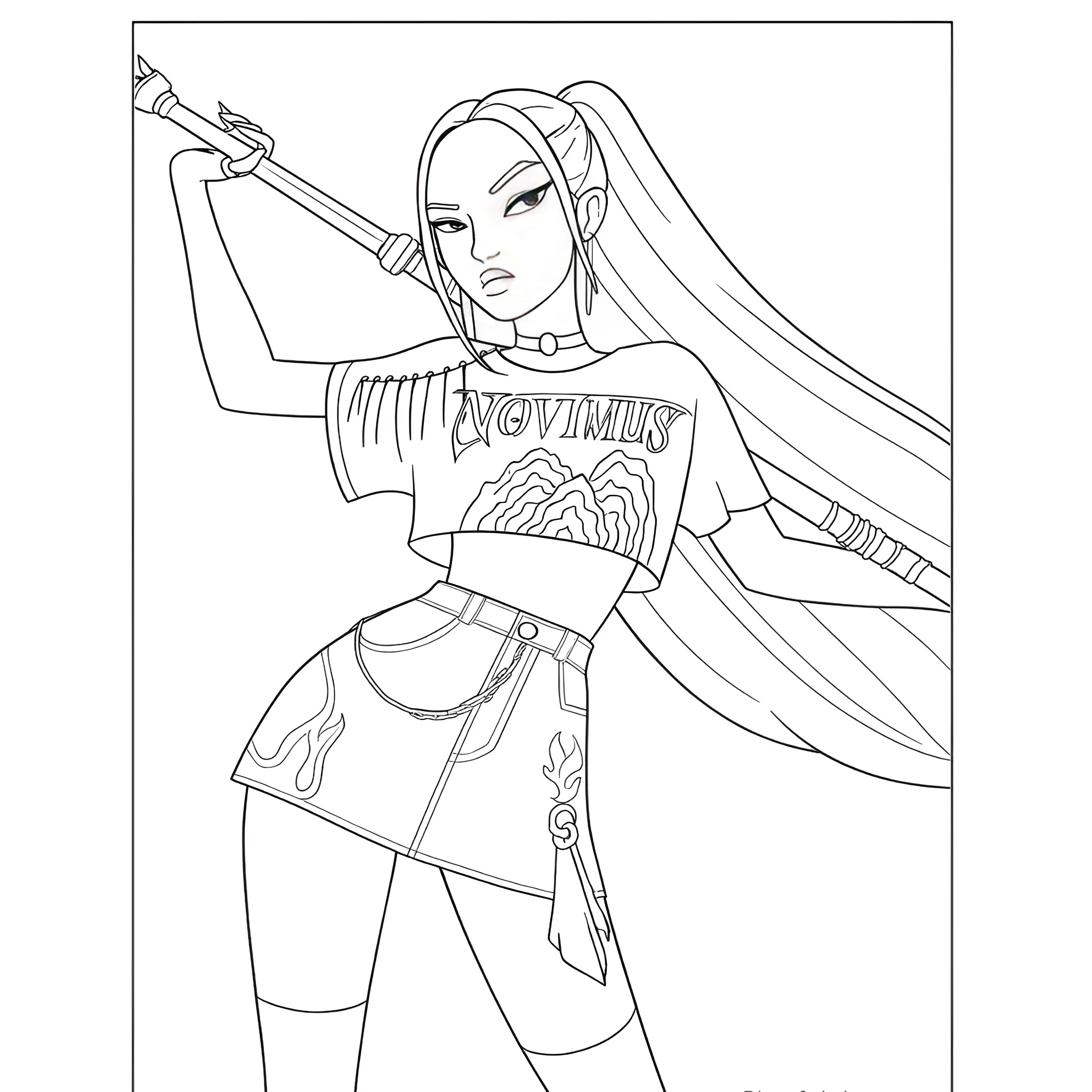 KPop Demon Hunters9 para colorear y recortar