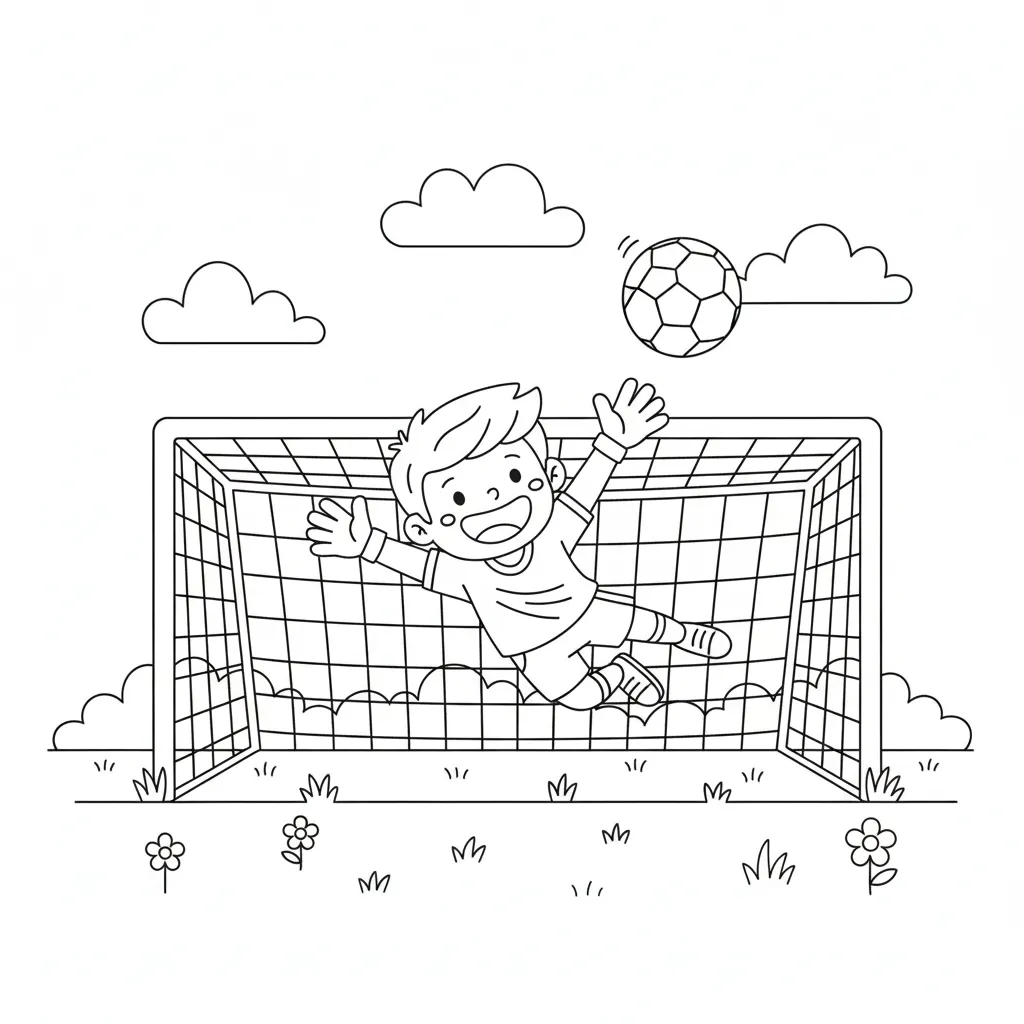 Fútbol 10 para colorear para niño