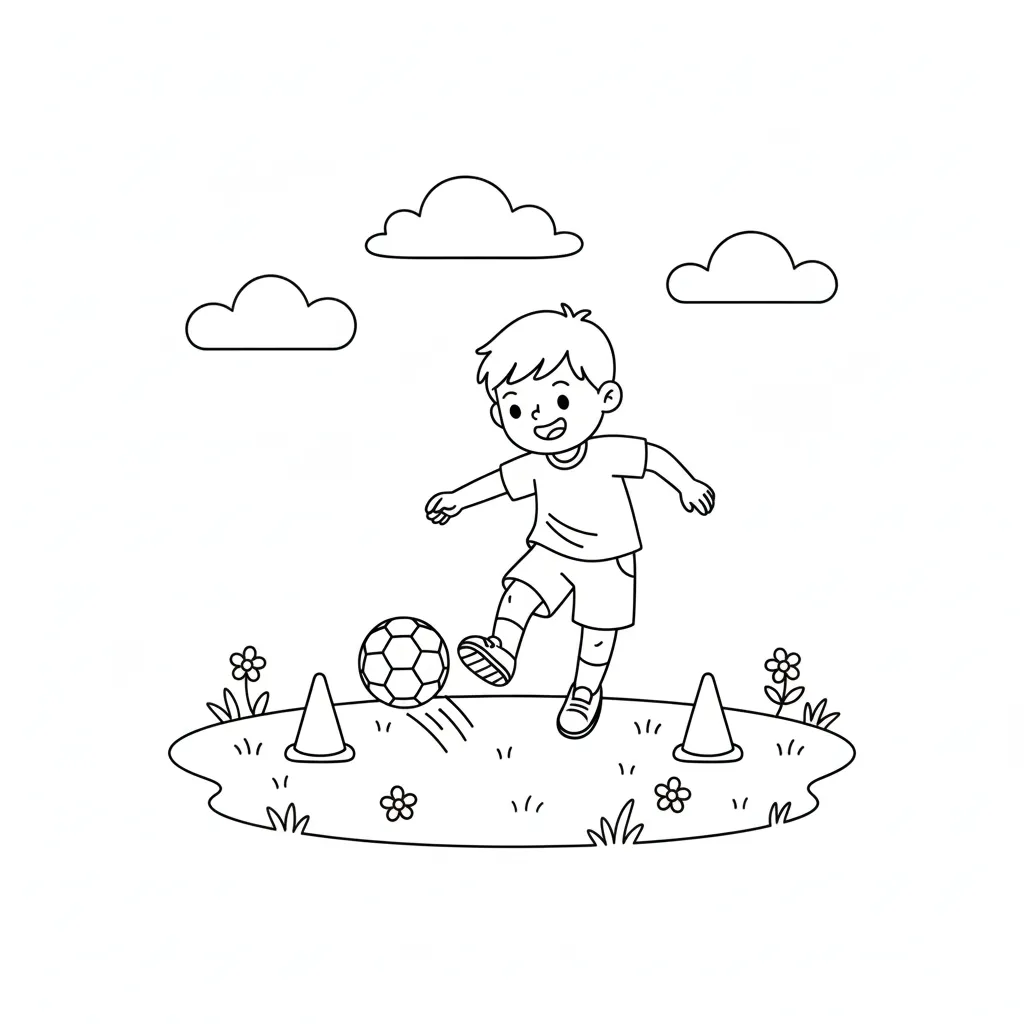 Fútbol 9 para colorear para imprimir pdf