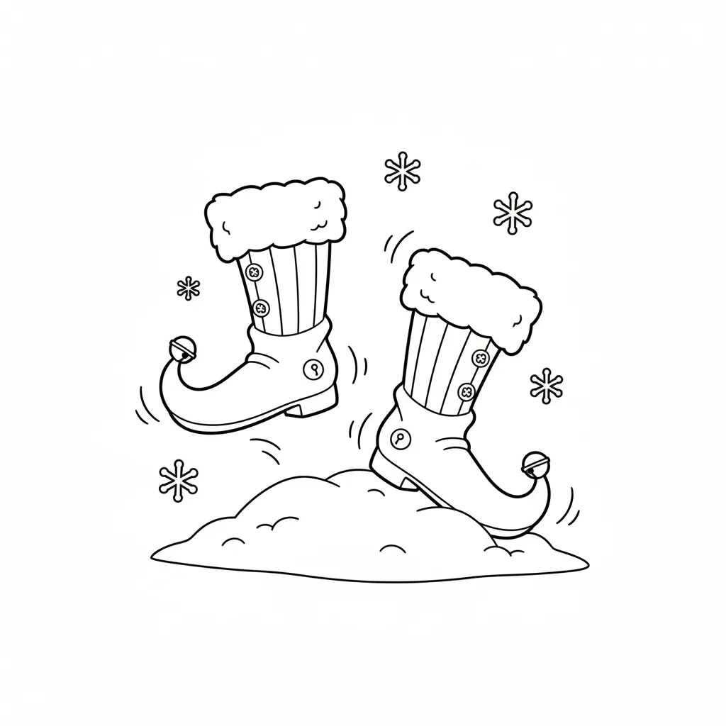 Botas Navideñas 9 para colorear para niños para imprimir