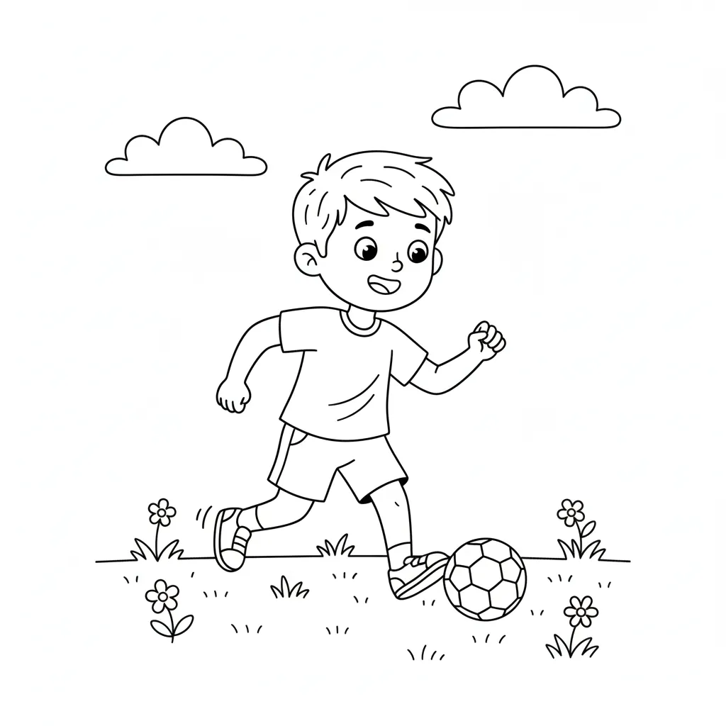 Fútbol 3 para colorear para niño de 7 años