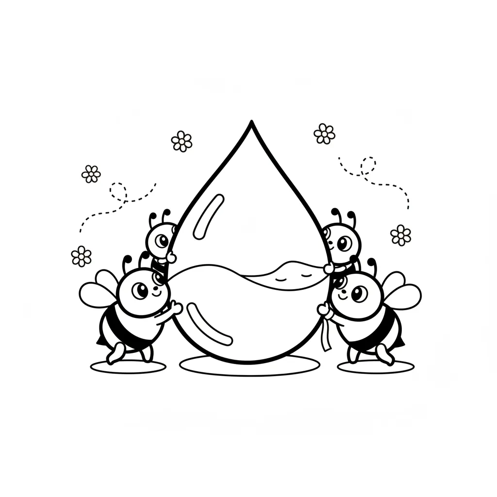 Abeja para colorear para niño de 4 años