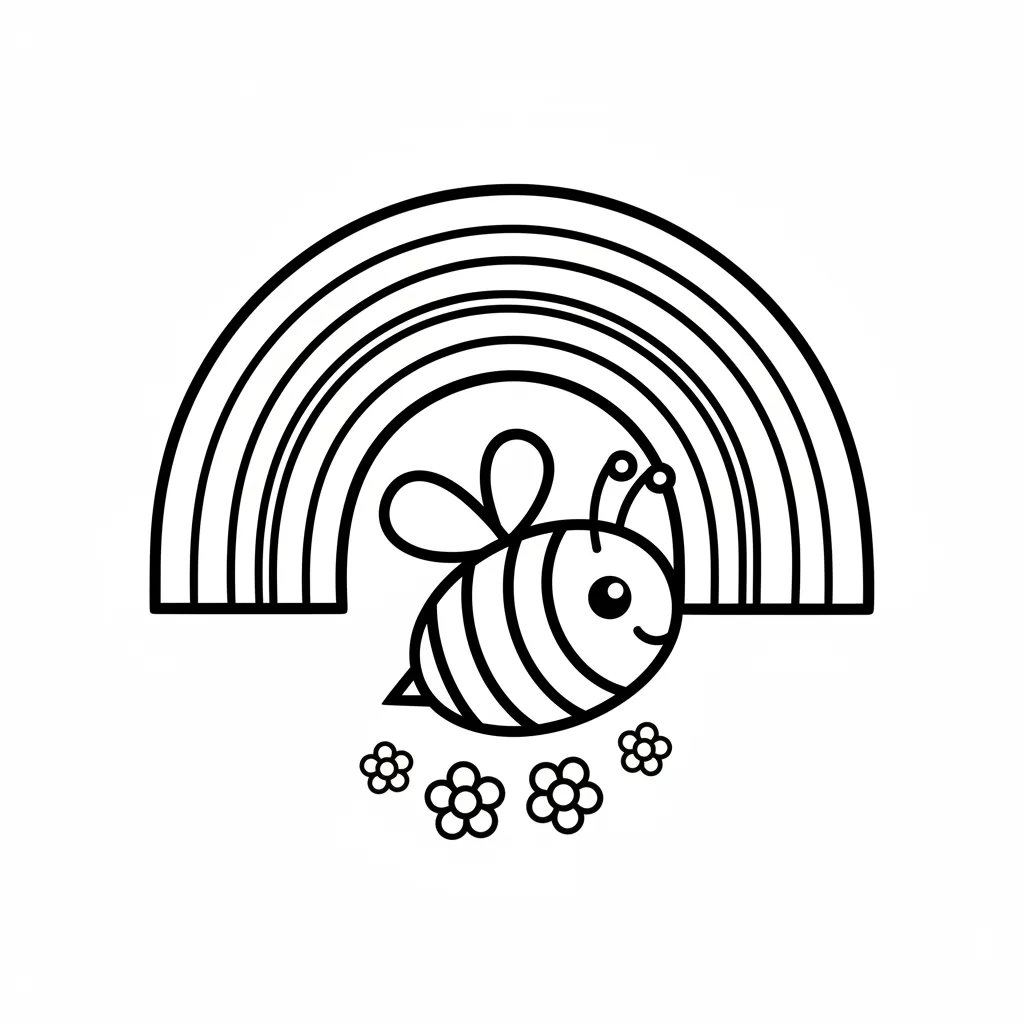 Abeja para colorear para imprimir para niño de 6 años