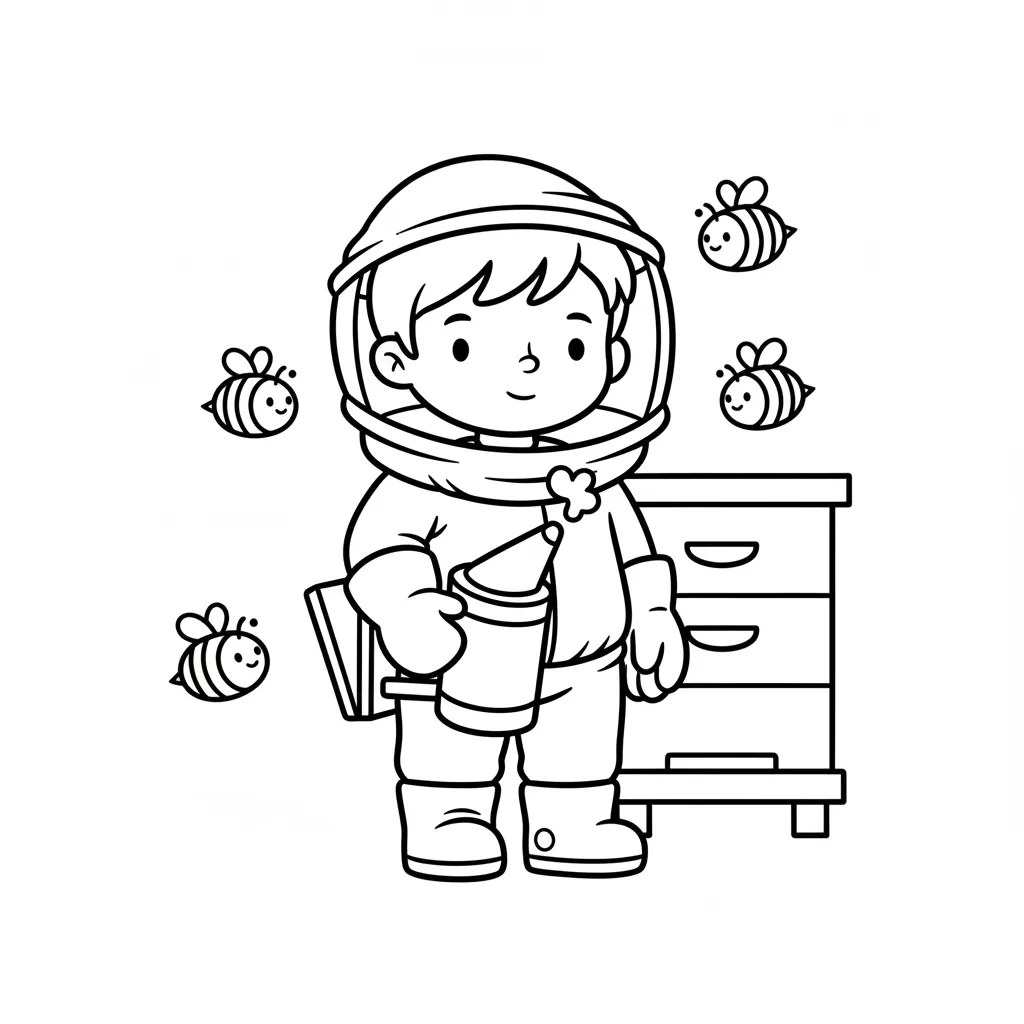 Abeja para colorear para imprimir para niños