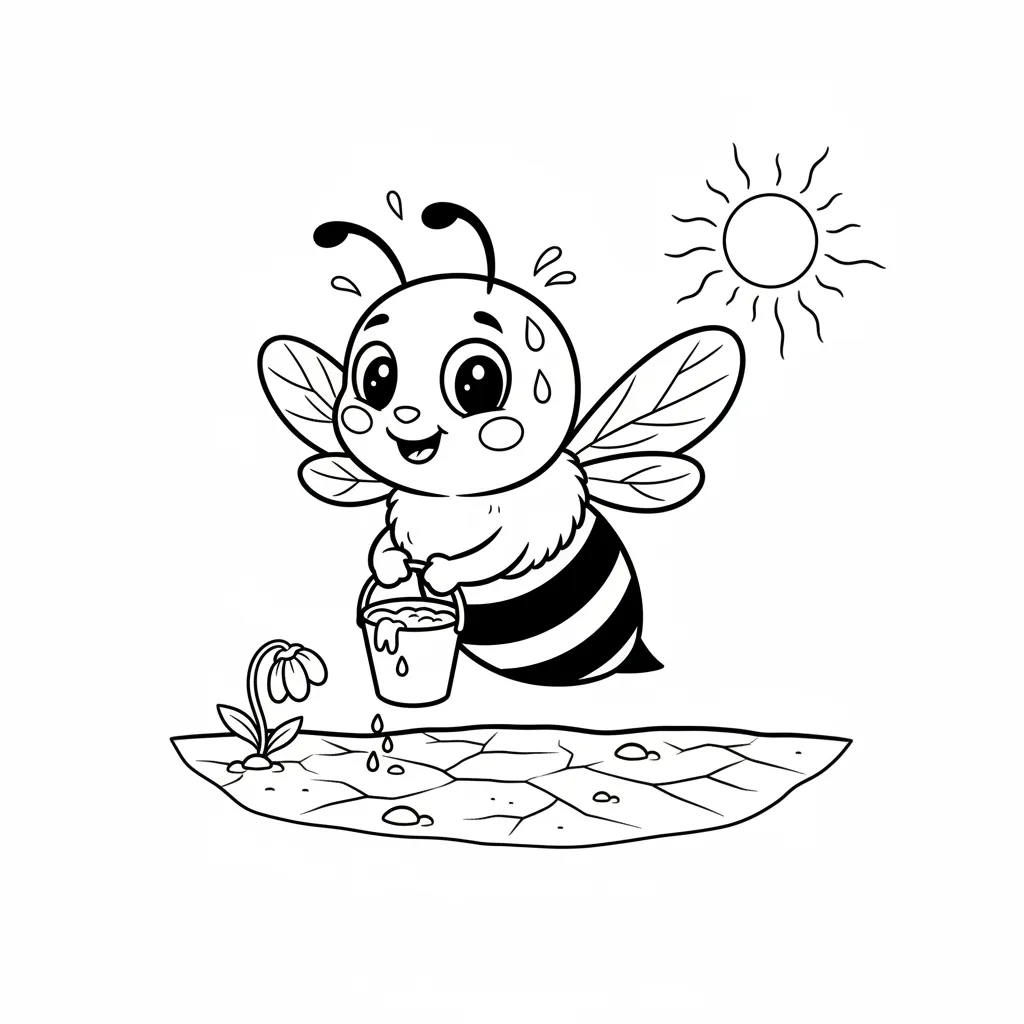 imprimir Abeja para colorear 1