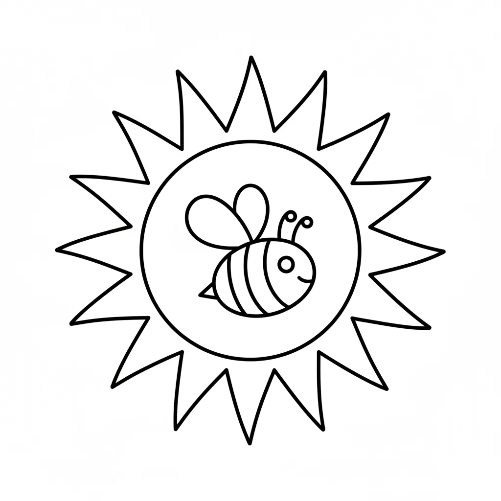 Abeja para colorear para niño de 6 años