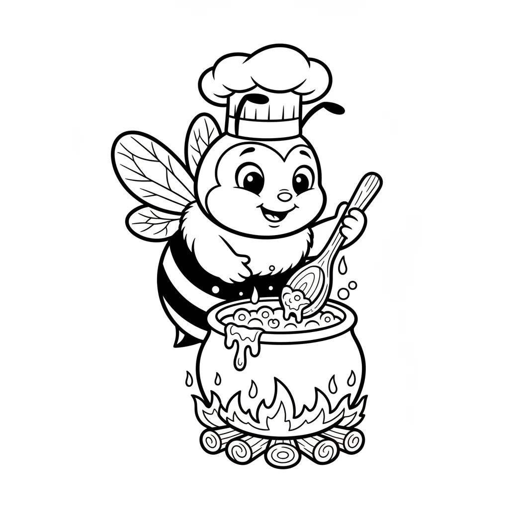 Abeja para colorear educativo para niño