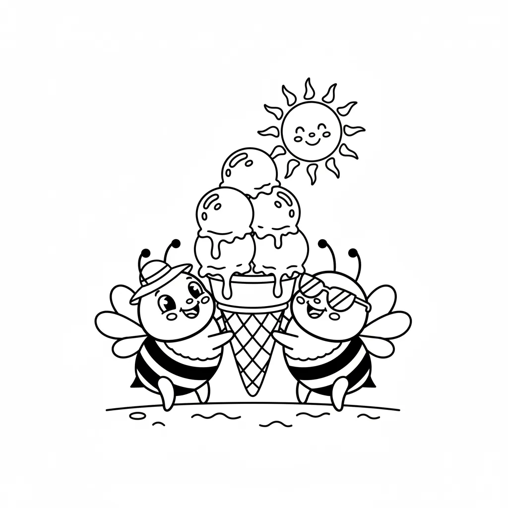 Abeja para colorear para niño de 8 años 1