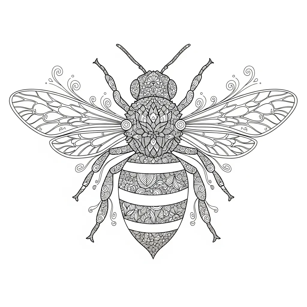 Abeja para colorear para primaria