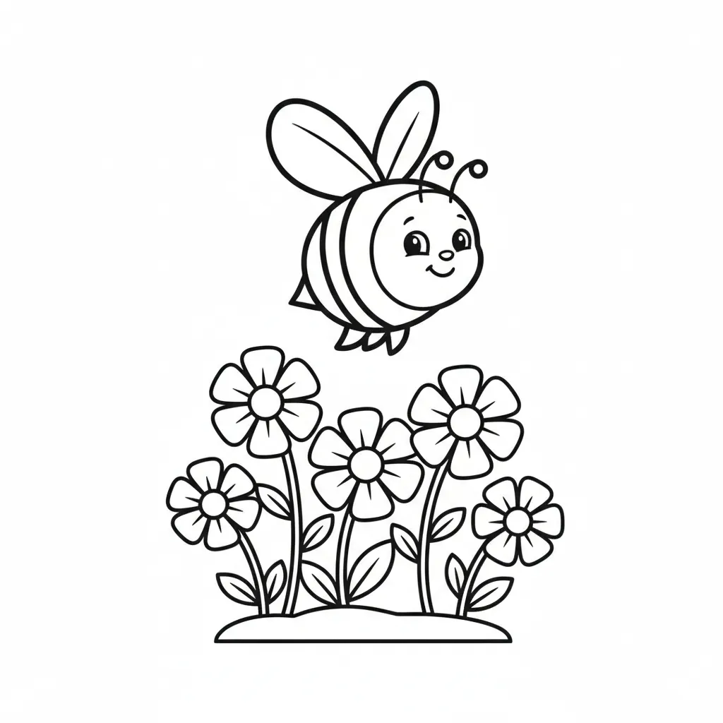 Abeja para colorear para niño de 3 años 1