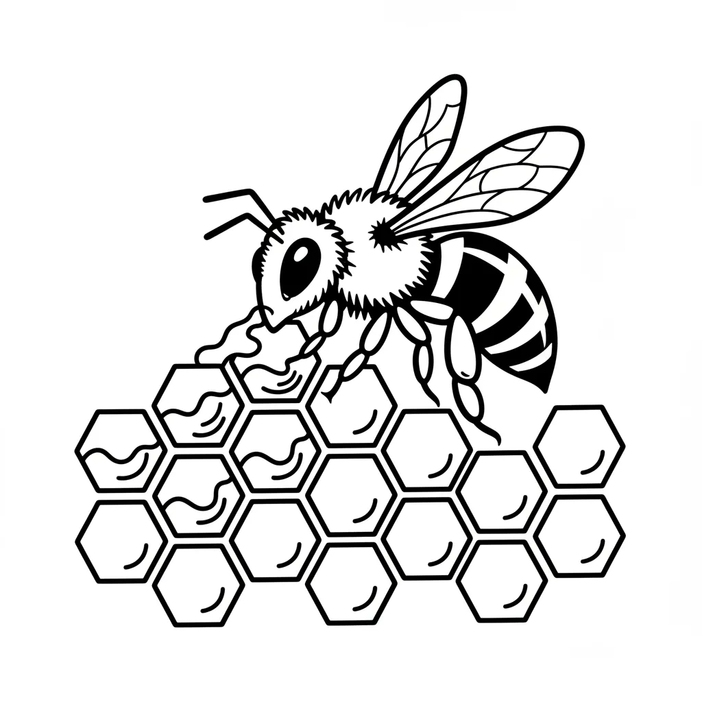 Abeja para colorear para descargar