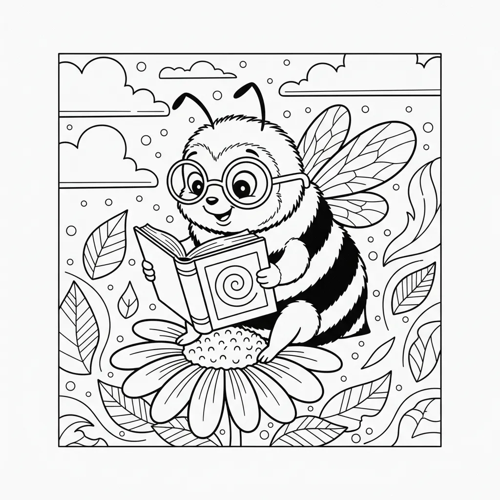 Abeja para colorear para niño de para imprimir