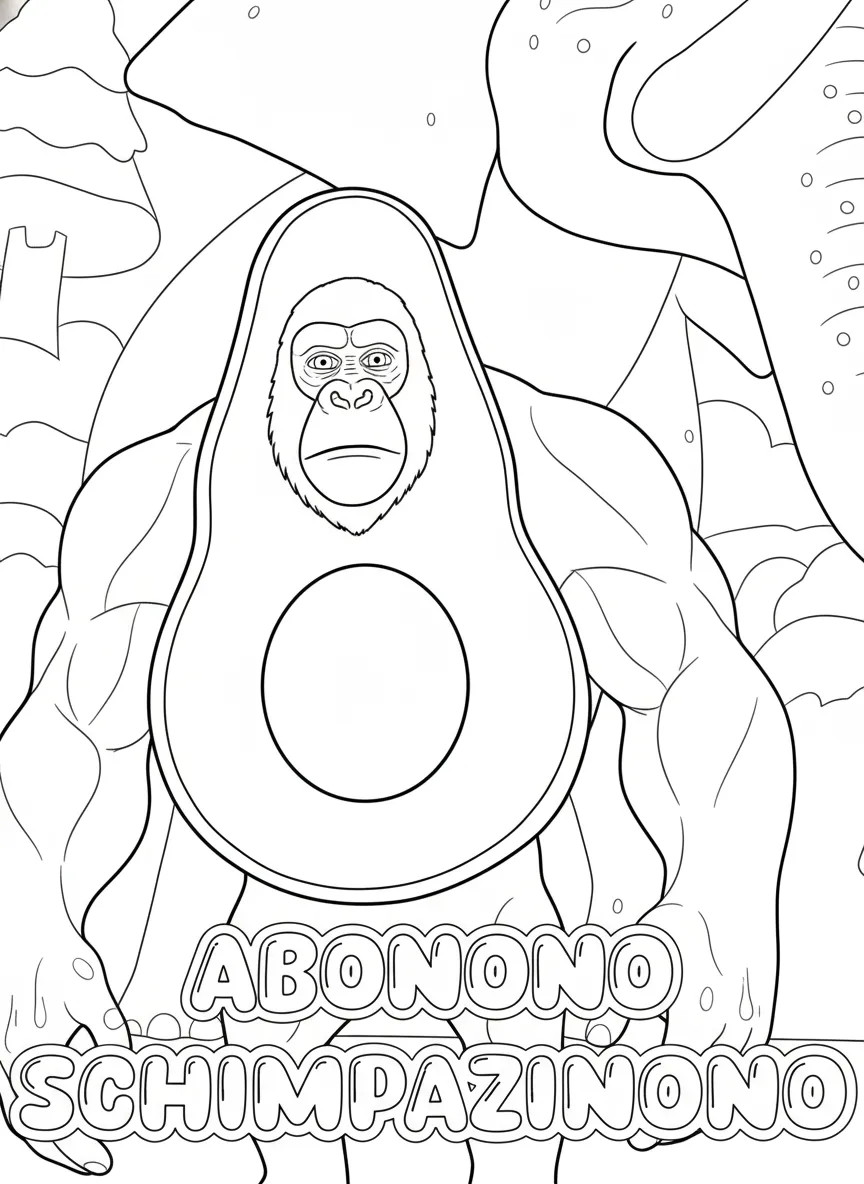 Abonono Schimpaziono para colorear para imprimir gratis 1