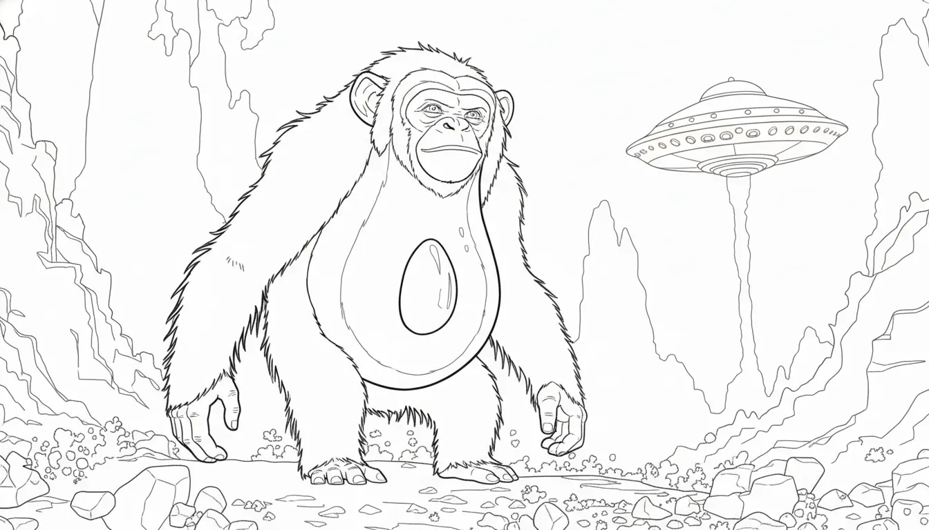 Abonono Schimpaziono para colorear para niños para imprimir gratis