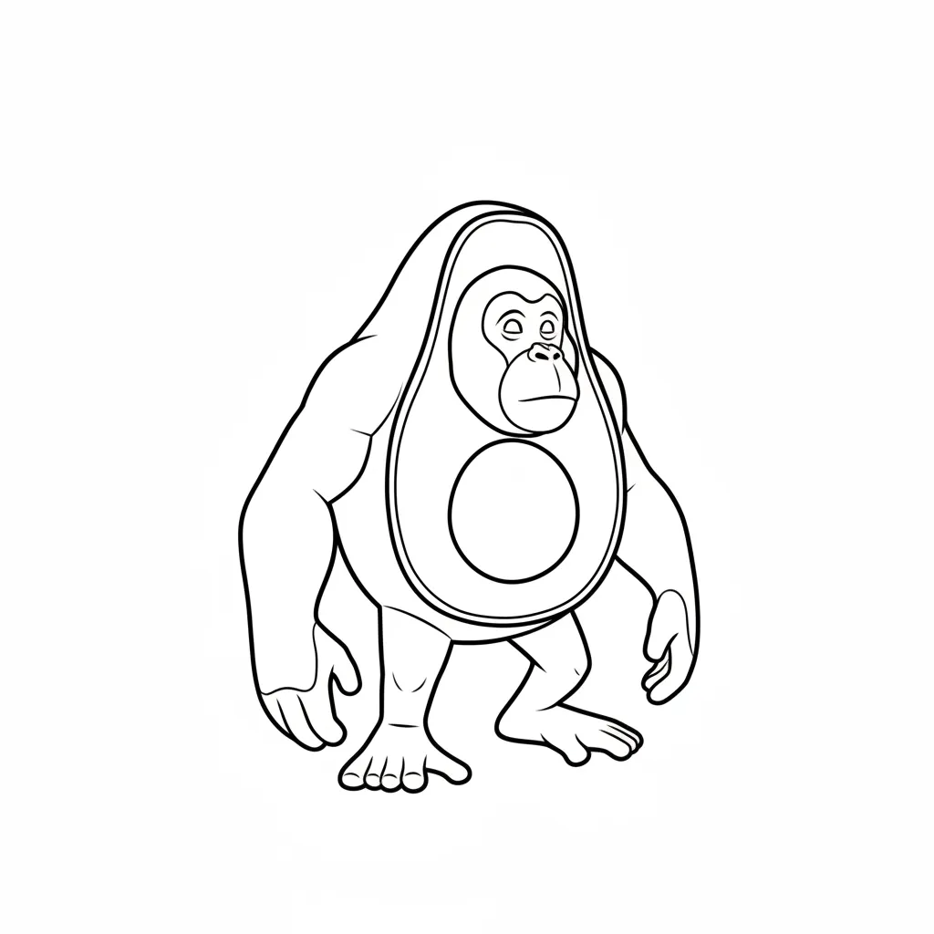 Abonono Schimpaziono para colorear para niño de para imprimir