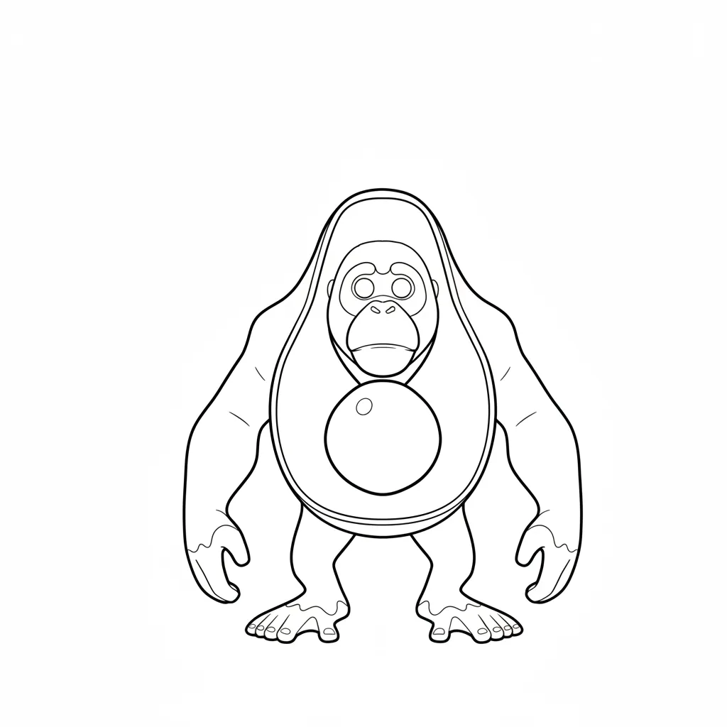Abonono Schimpaziono para colorear para imprimir para niño de 4 años