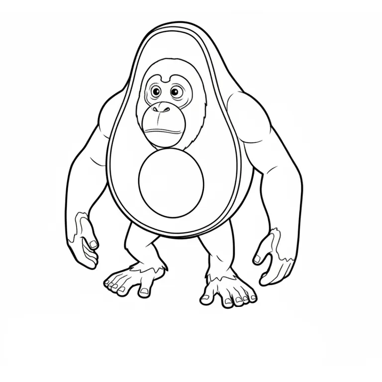Abonono Schimpaziono para colorear para imprimir para niño de 4 años 2