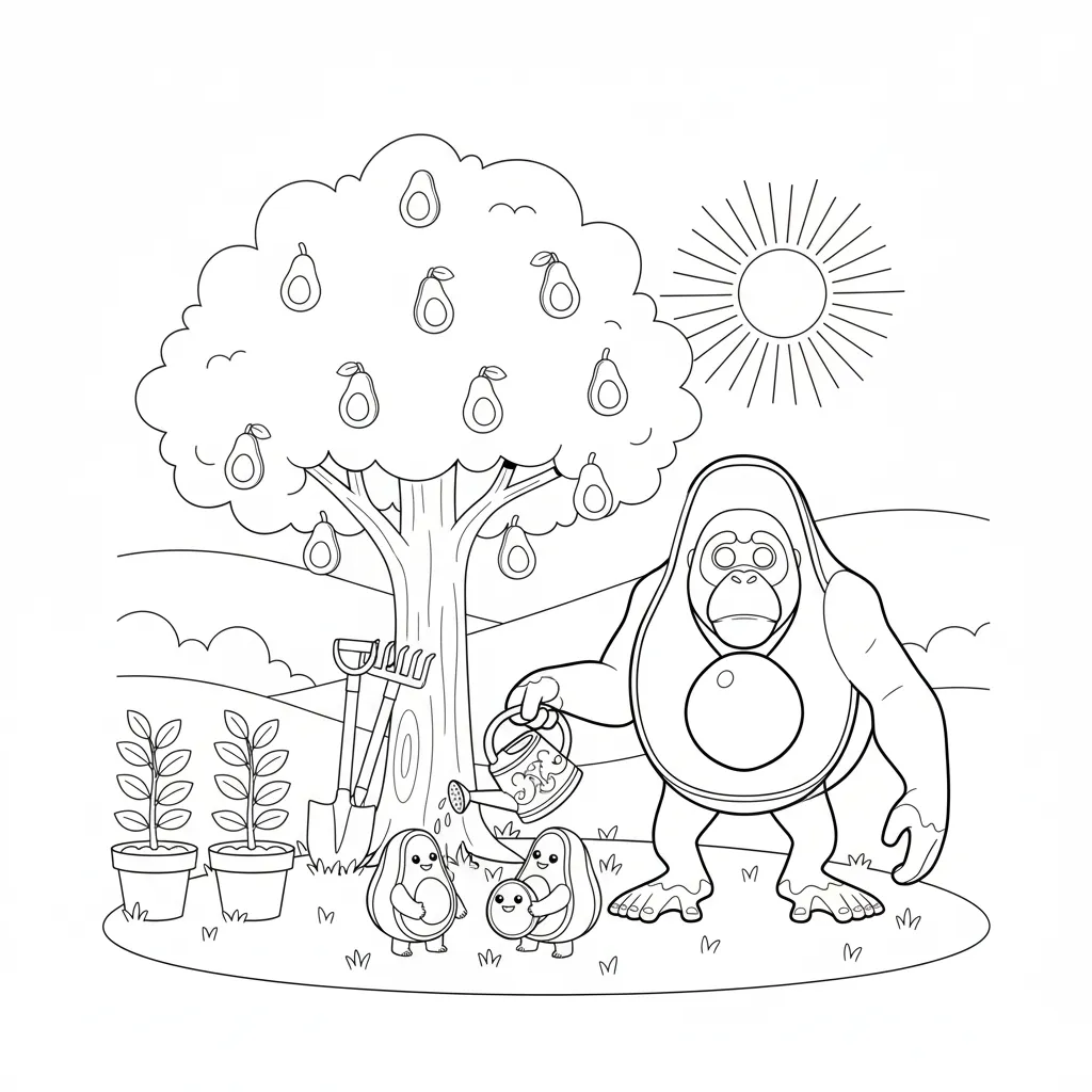 Abonono Schimpaziono para colorear para primaria