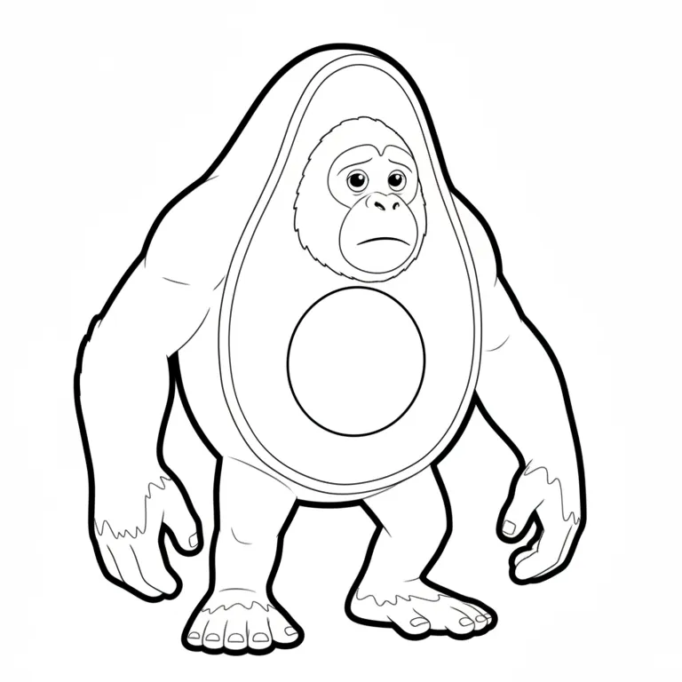 Abonono Schimpaziono para colorear para imprimir para niño de 6 años