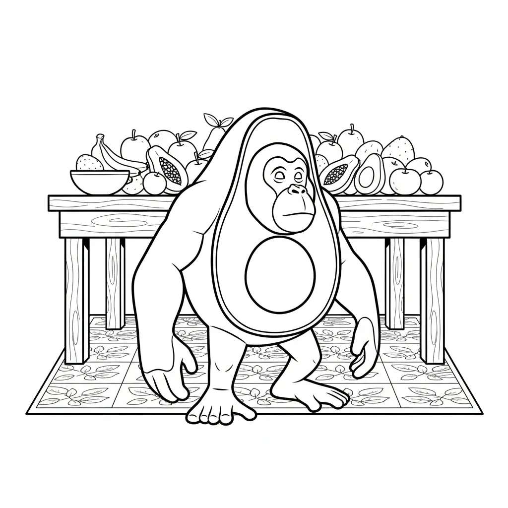 Abonono Schimpaziono para colorear para imprimir para niño de 2 años
