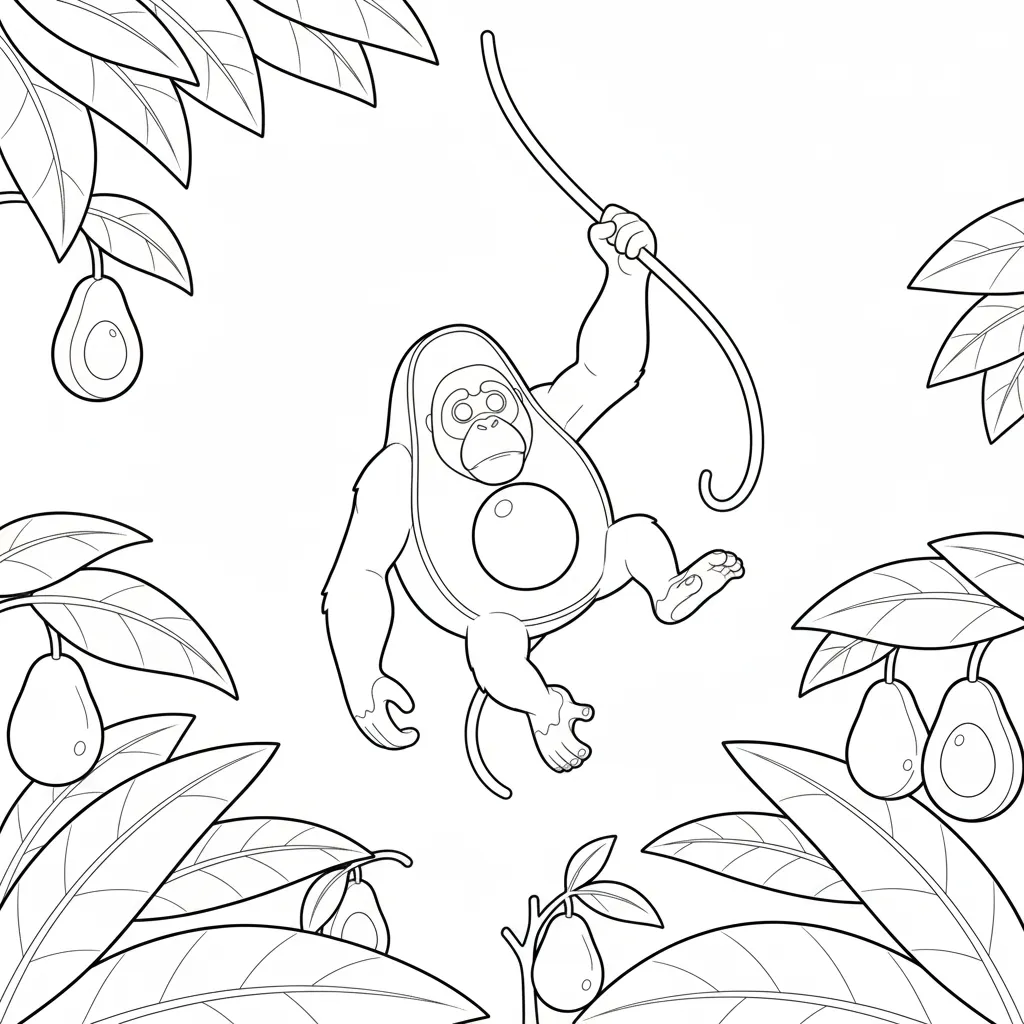 Abonono Schimpaziono para colorear y recortar