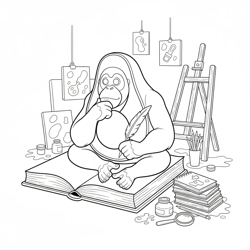 Abonono Schimpaziono para colorear para niño de 3 años