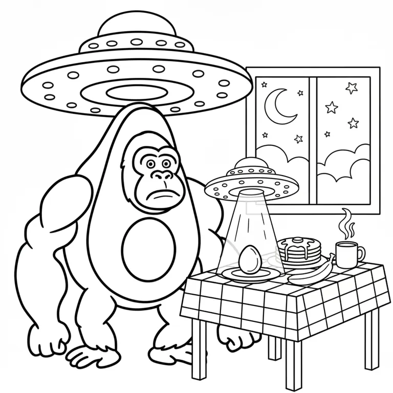 Abonono Schimpaziono para colorear para niño de 5 años