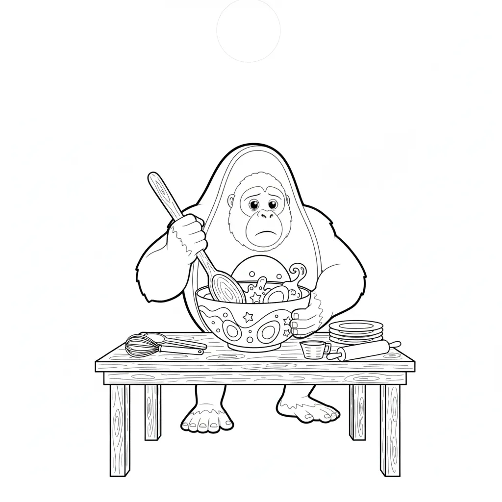 Abonono Schimpaziono para colorear y recortar para imprimir