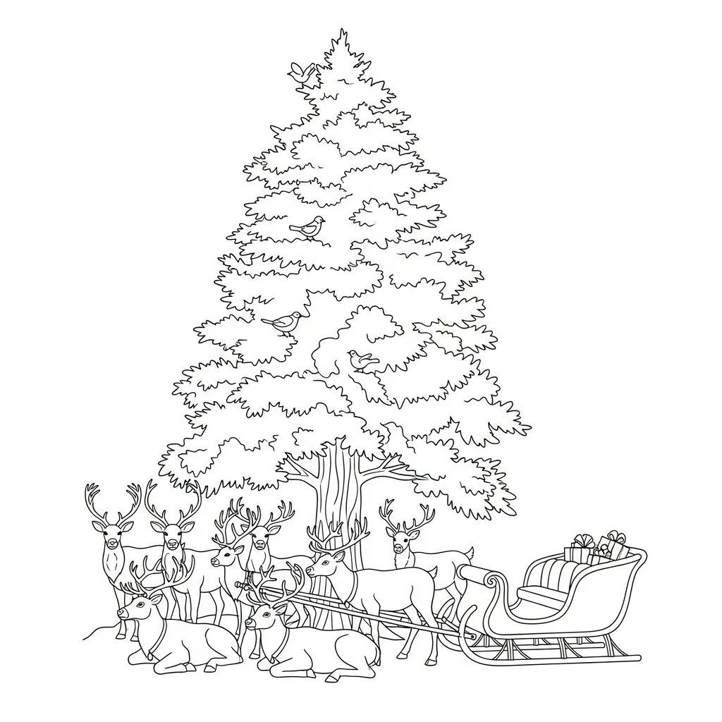 Árboles de Navidad para colorear para imprimir para niño de 10 años