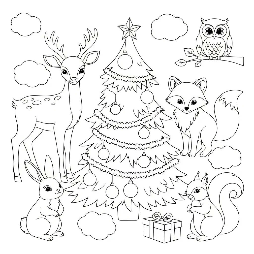 Árboles de Navidad para colorear para imprimir gratis