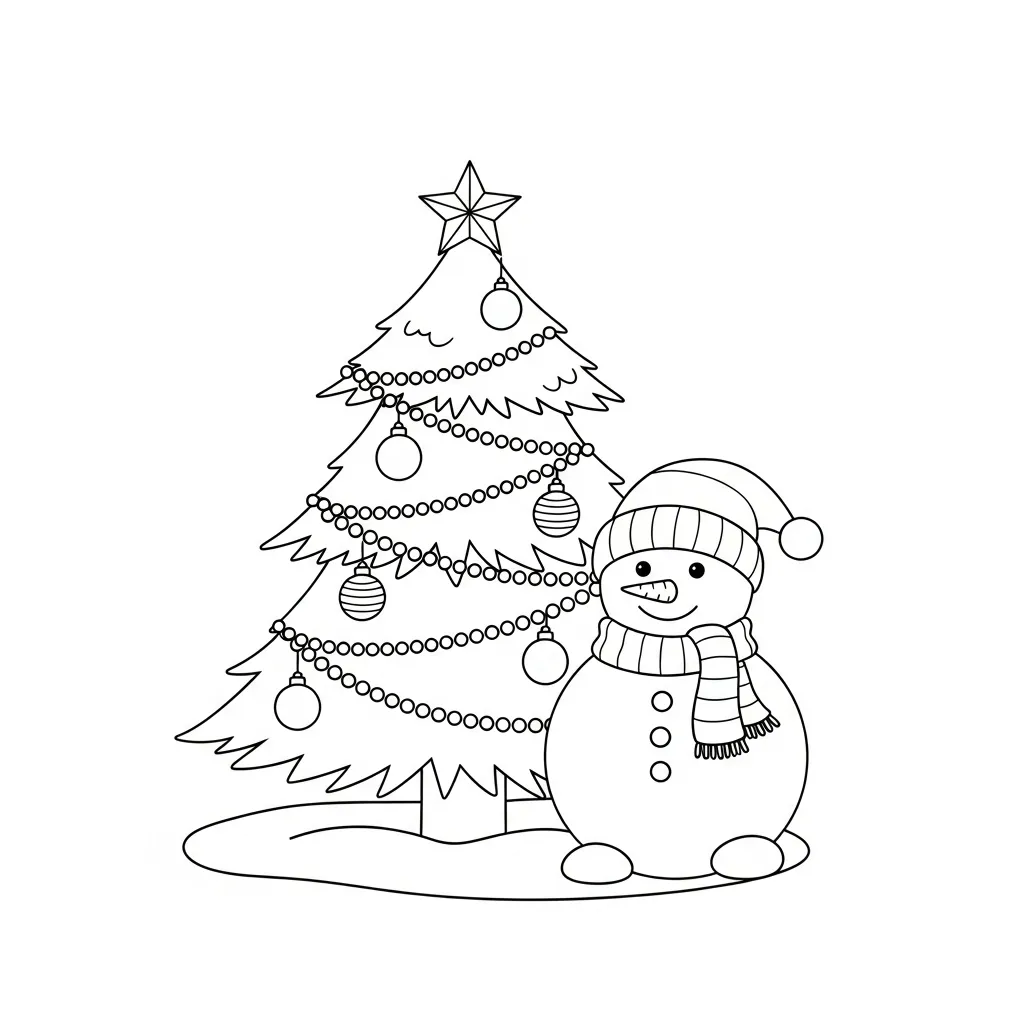 Árboles de Navidad para colorear para imprimir para niño de 4 años