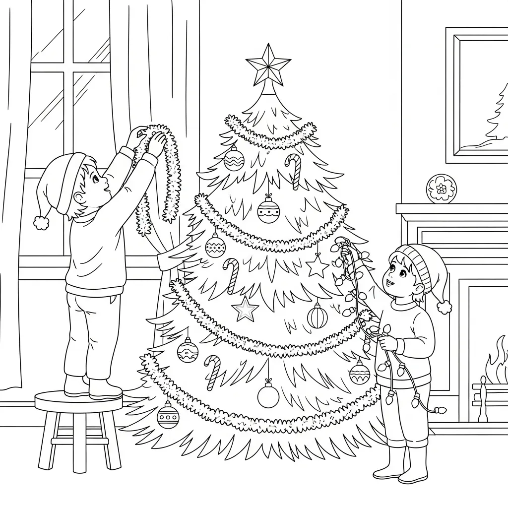 Árboles de Navidad para colorear gratis en línea