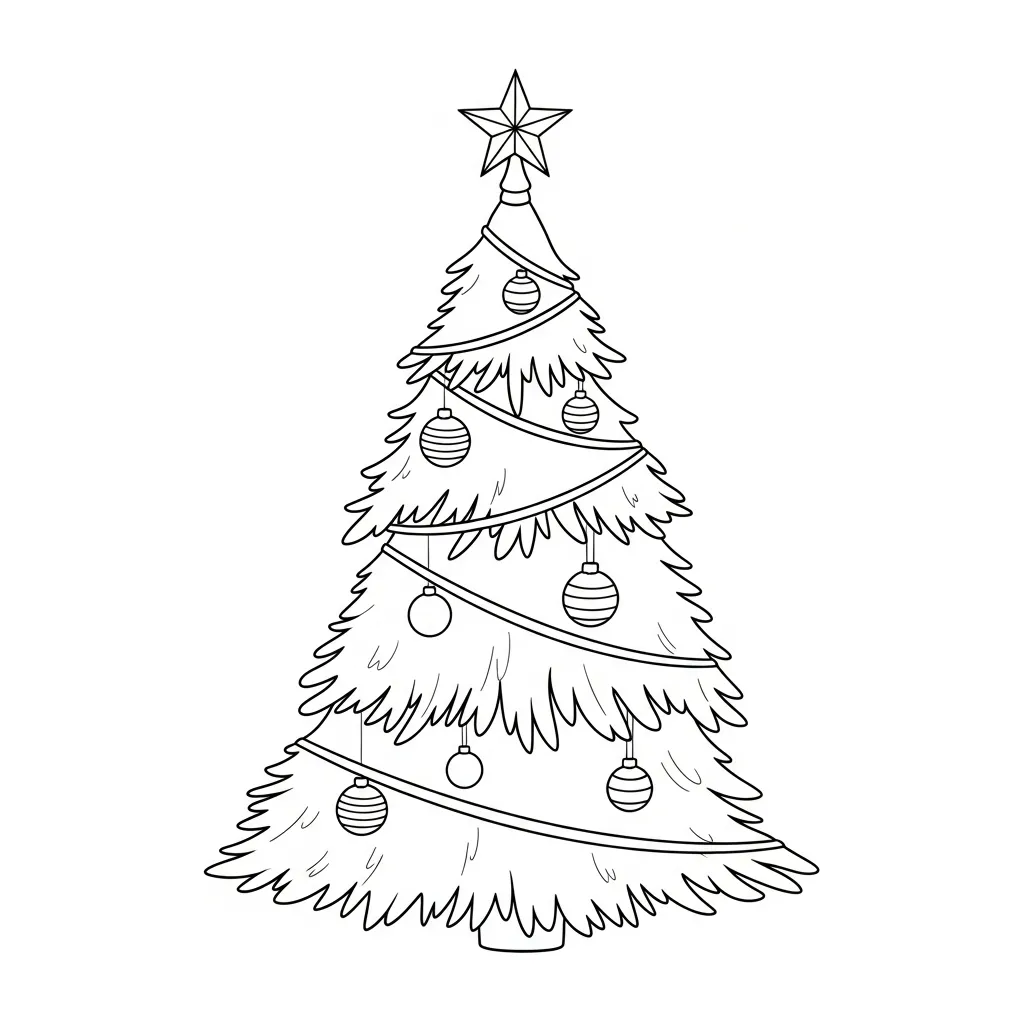 Árboles de Navidad para colorear para imprimir para niño de 4 años 1