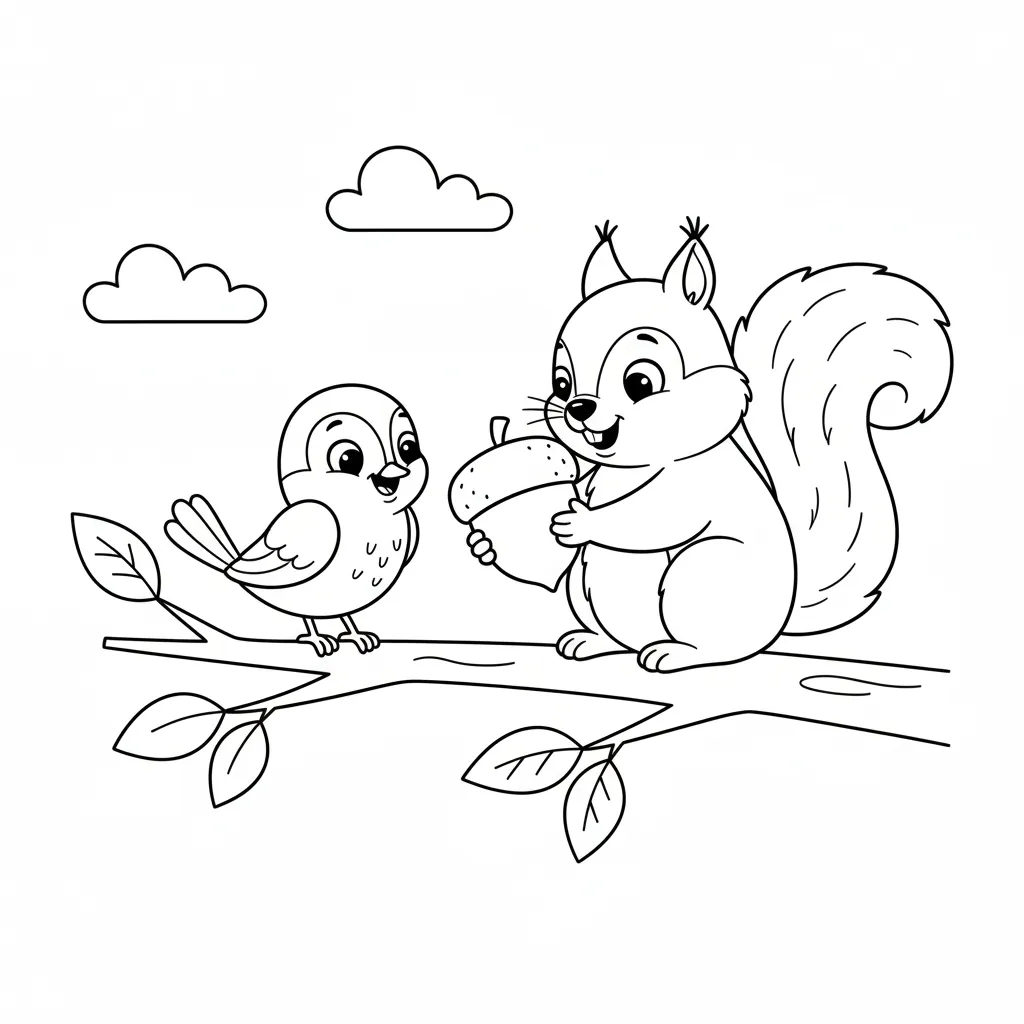 imagen para colorear Ardillas 10 niño