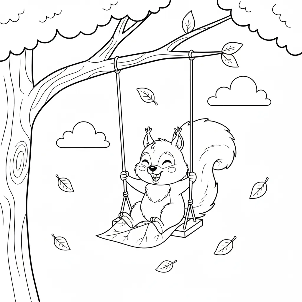 Ardillas 3 para colorear y dibujo para imprimir