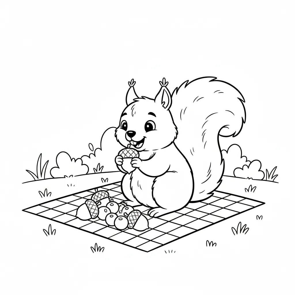 Ardillas 4 para colorear gratis para niños