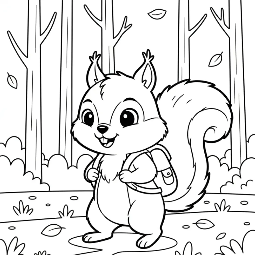 Ardillas 5 para colorear para imprimir