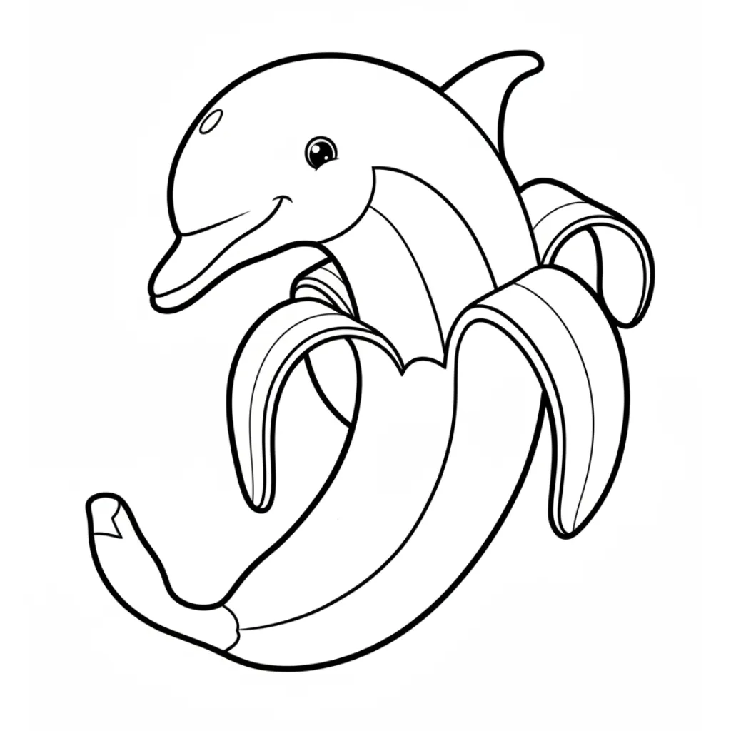 Bananita Dolfinita 14 para colorear para imprimir para niño de 4 años