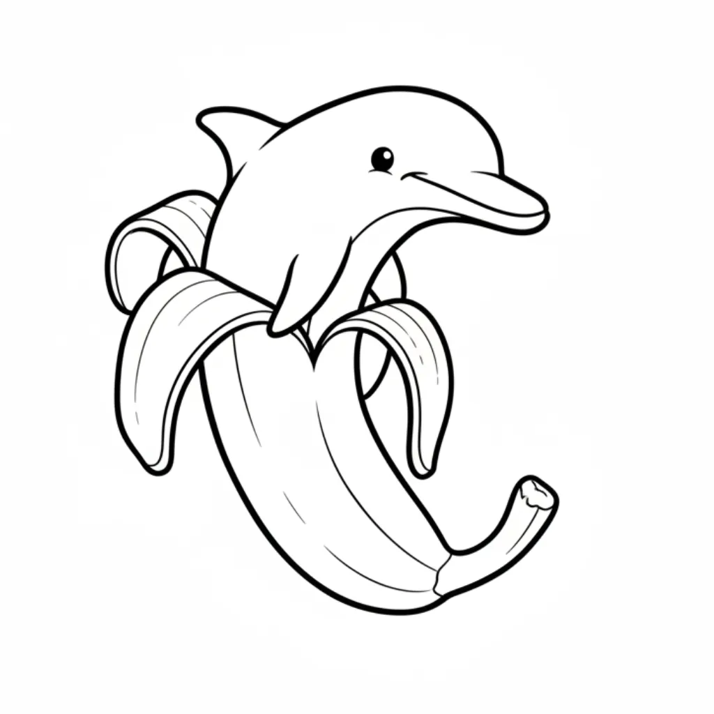 Bananita Dolfinita 4 para colorear educativo para niño
