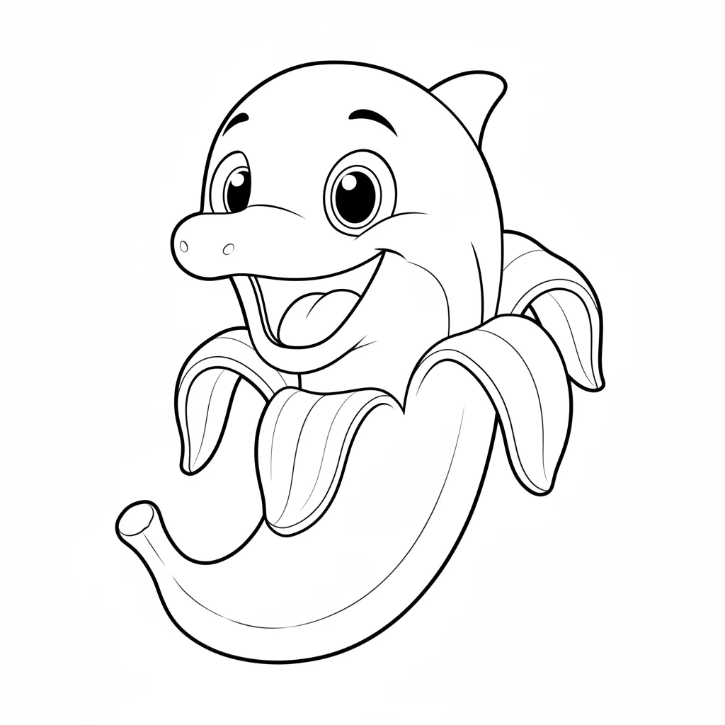Bananita Dolfinita 5 para colorear para niño para imprimir