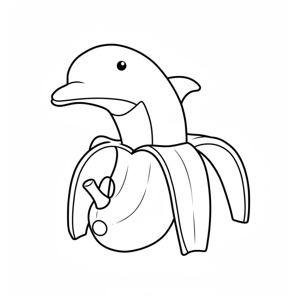Bananita Dolfinita 7 para colorear para bebé para imprimir