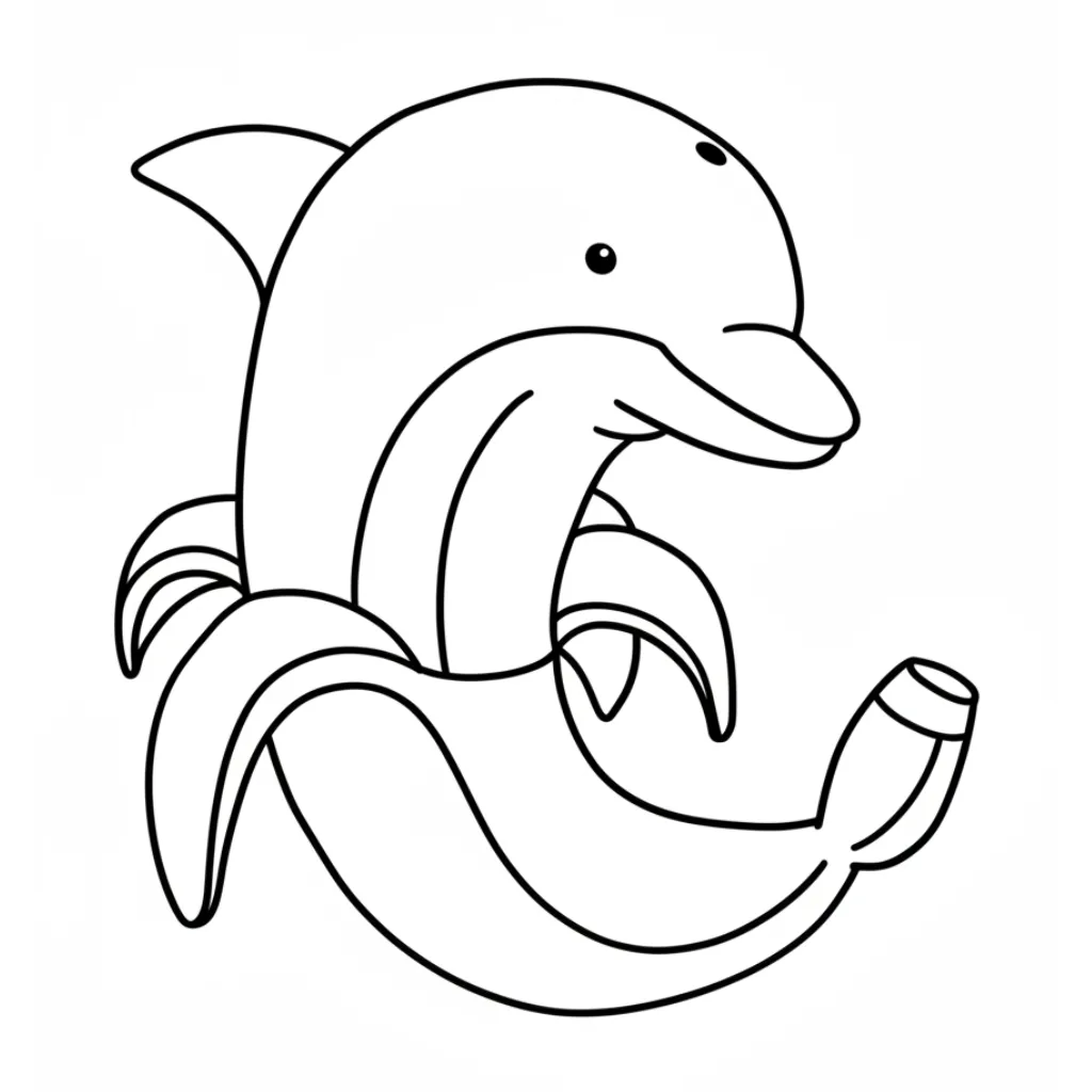 Bananita Dolfinita 8 para colorear para imprimir para niño de 6 años