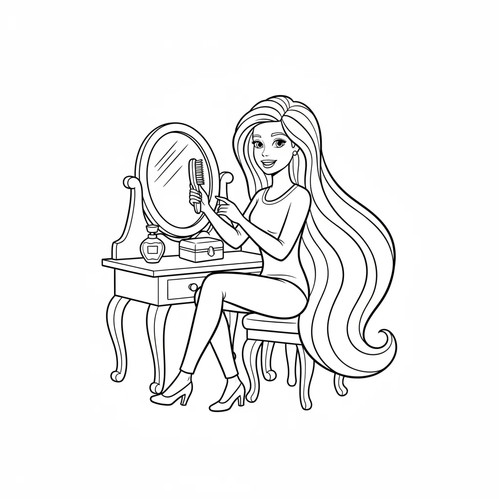 Barbie para colorear para niño para imprimir