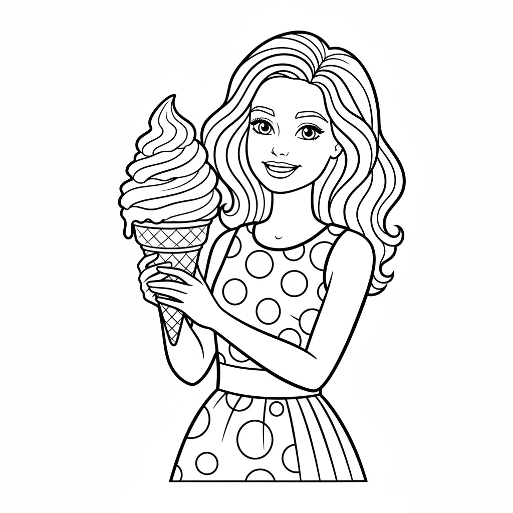 Barbie para colorear para imprimir para niño de 4 años 1