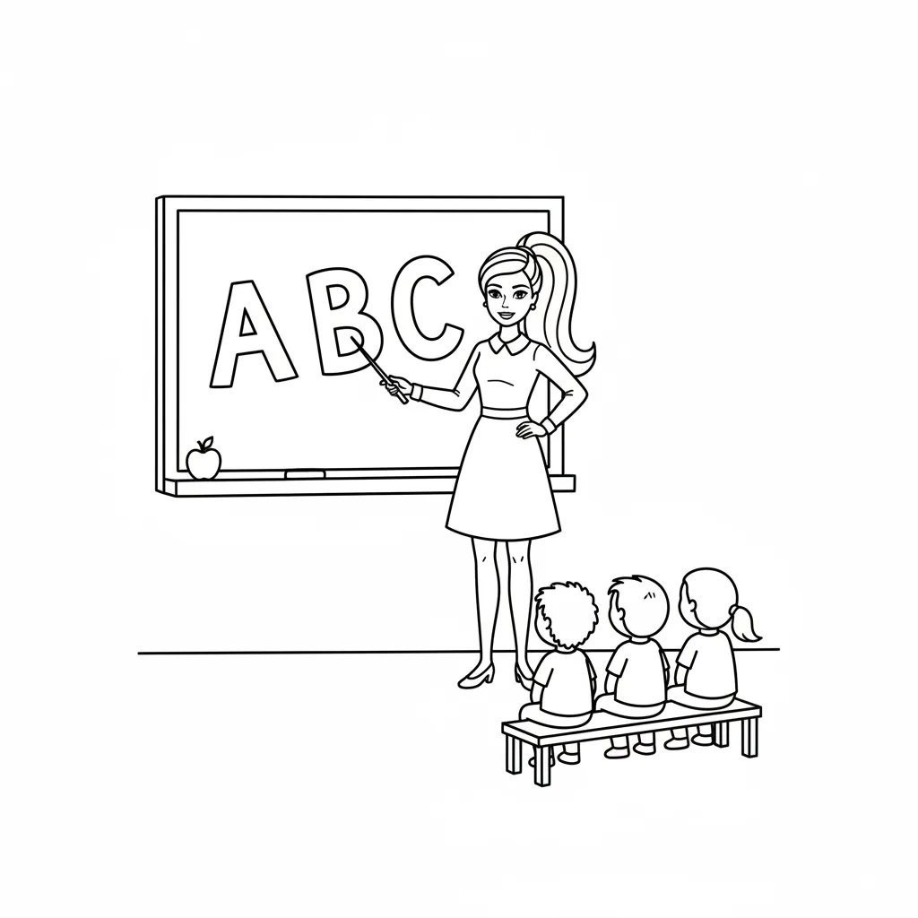 Barbie para colorear para niño gratis